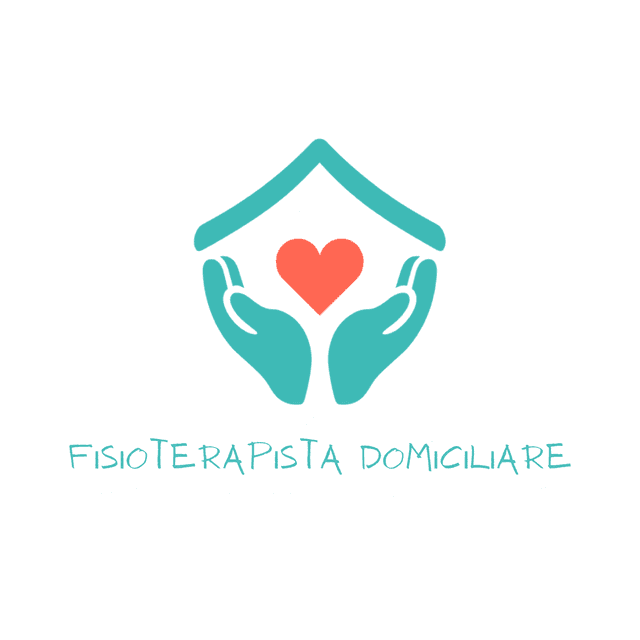 Il simbolo di Fisioterapista Domiciliare: una casa stilizzata con due mani che accolgono un cuore